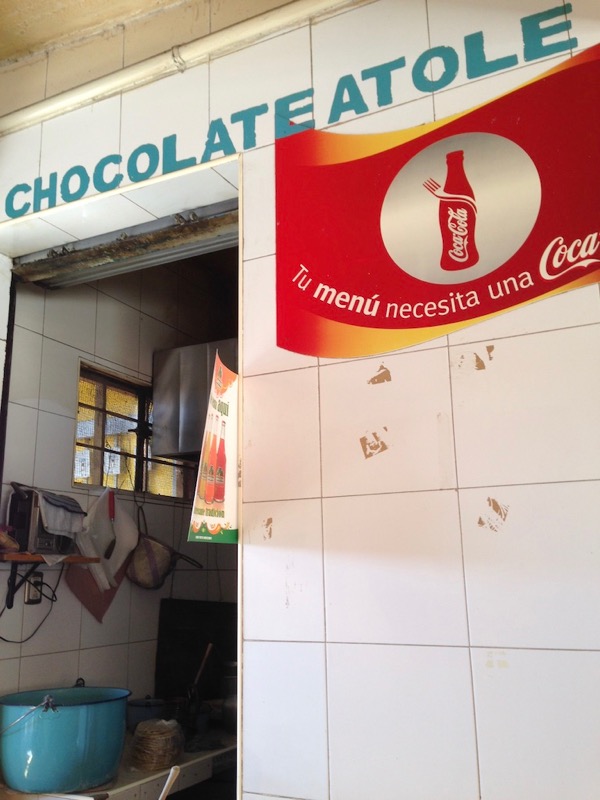chocolate atole stall