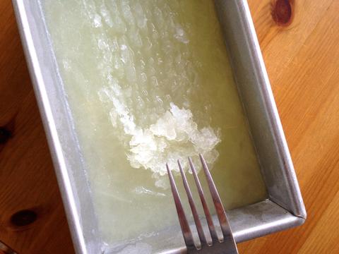 fork scraping the ice lemon 