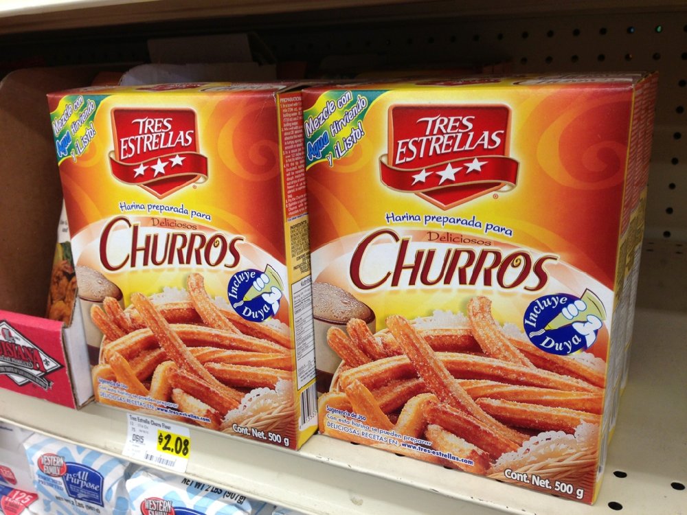 Premade packages of churro mix