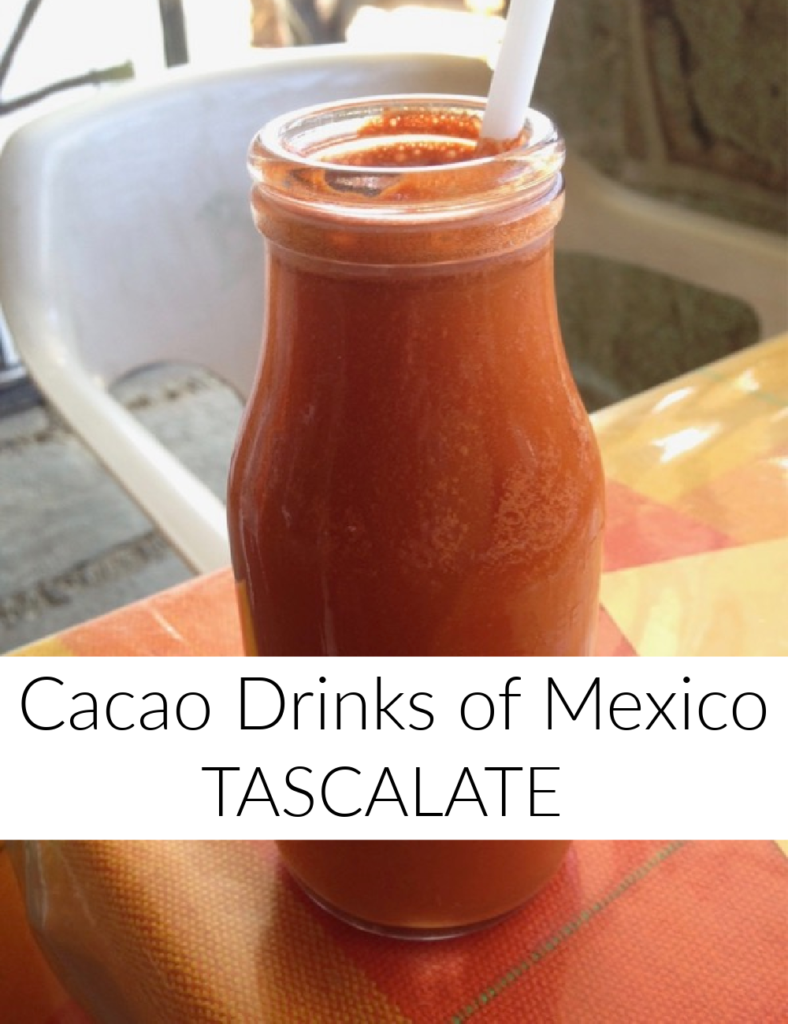 tascalate cacao drink in glass container